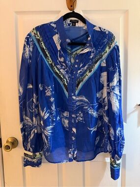 Karen Millen Floral Balloon Sleeve Blouse